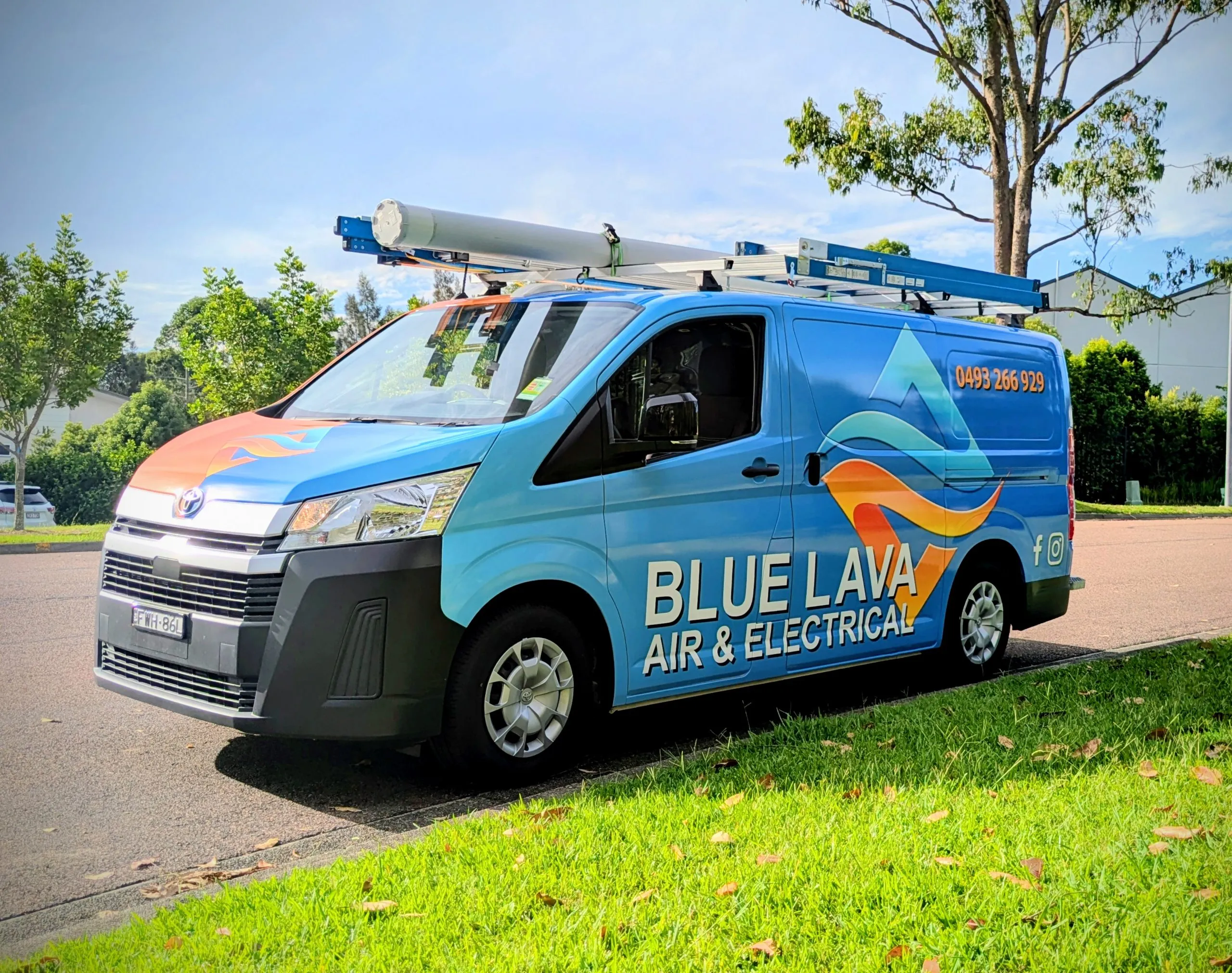 Blue Lava Air & Electrical service van